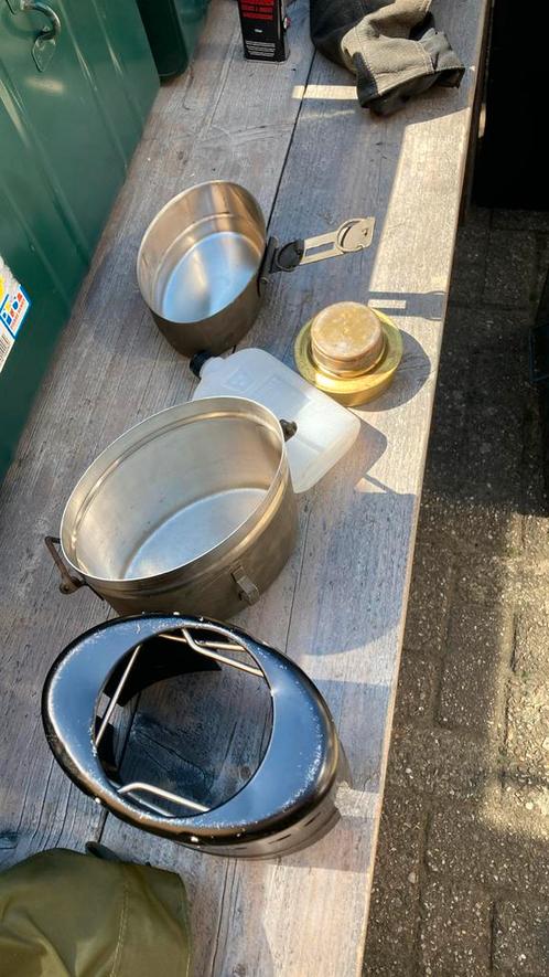 Zweedse messtin en outdoor kookset RVS, Verzamelen, Militaria | Algemeen, Landmacht, Nederland, Ophalen of Verzenden