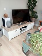 Tv kast zwaar hout met whitewash blad, Minder dan 100 cm, 25 tot 50 cm, Modern landelijk, Gebruikt