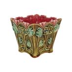 Art Nouveau Majolica Cache Pot Bloempot Onnaing France 1900, Ophalen of Verzenden