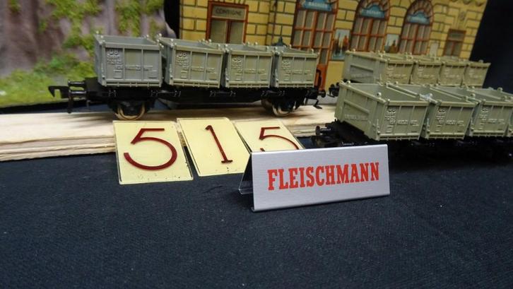 515=.Fleischmann 3 x 5230 container wagens.2310, Hobby en Vrije tijd, Modeltreinen | H0, Gebruikt, Wagon, Gelijkstroom, Fleischmann