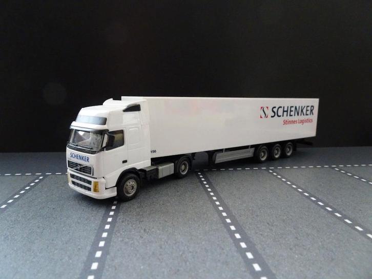 153 herpa volvo fh schenker oplegger 1:87 truck trein, Hobby en Vrije tijd, Modelauto's | 1:87, Gebruikt, Bus of Vrachtwagen, Herpa