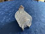 Mooie kristallen onderzetters in zilverkleurige houder., Antiek en Kunst, Antiek | Glas en Kristal, Ophalen