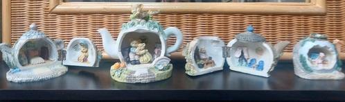 Schattige Vintage Theepotjes met Beren Thema – Set van 4, Verzamelen, Beelden en Beeldjes, Gebruikt, Dier, Ophalen of Verzenden
