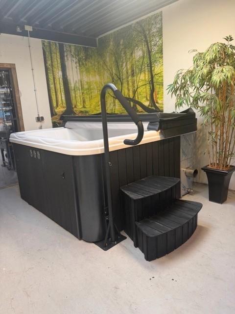 vierkante hout gestookte hottub, Tuin en Terras, Bubbelbaden en Hottubs, Nieuw, Afdekzeil, Trap, Ophalen