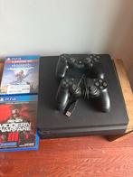 PS4 met Controllers en 2 Games, Spelcomputers en Games, Spelcomputers | Sony PlayStation 4, Ophalen, Met 2 controllers, Zo goed als nieuw