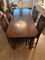 Eetkamer massief met 6 stoelen, Huis en Inrichting, Ophalen, Zo goed als nieuw, 4 tot 6 stoelen