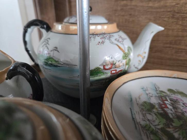 Authentiek Aziatisch theeservies, jaren '40, Antiek en Kunst, Antiek | Servies compleet, Ophalen