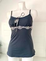 Grijze lingerie top met kanten details after eden S, Ophalen of Verzenden, Zwart, Overige typen