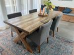 4 eetkamerstoelen grijs, Huis en Inrichting, Stoelen, Ophalen, Gebruikt, Vier, Stof