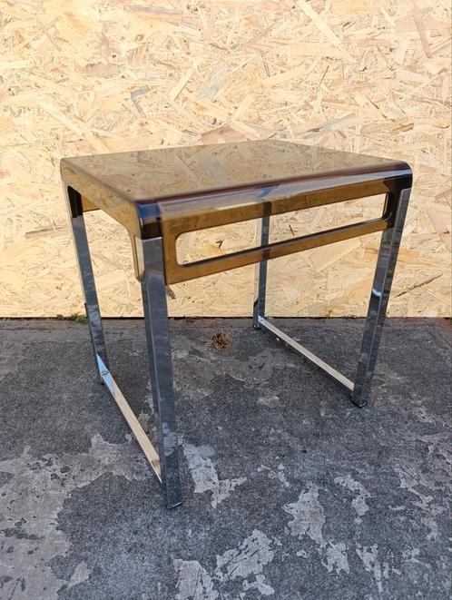 Vintage bijzet tafeltje, Marc Berthier jaren 60, space age, Huis en Inrichting, Tafels | Sidetables, Zo goed als nieuw, 25 tot 50 cm