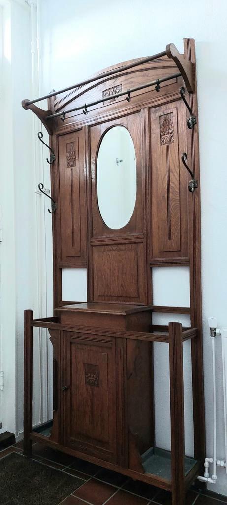 Staande Franse antieke eiken  kapstok, Antiek en Kunst, Antiek | Meubels | Kasten, Ophalen