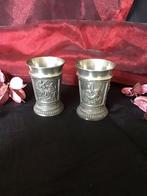 2 Tinnen wijnbekertjes WMF zilvertin  jaren 70, Antiek en Kunst, Antiek | Tin, Ophalen of Verzenden