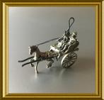 Miniatuur zilveren paard en wagen, koets, Antiek en Kunst, Antiek | Goud en Zilver, Ophalen of Verzenden, Zilver