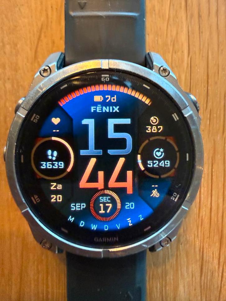 Garmin Fēnix 8 - 47mm Titanium AMOLED Sapphire, Sieraden, Tassen en Uiterlijk, Smartwatches, Zo goed als nieuw, Android, Zilver
