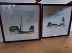 schilderijtjes 2x, Minder dan 50 cm, Ophalen of Verzenden, Zo goed als nieuw, Schilderij