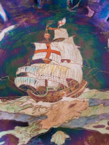 Antiek Crown Devon Bord - Engels Galjoen beschikbaar voor biedingen