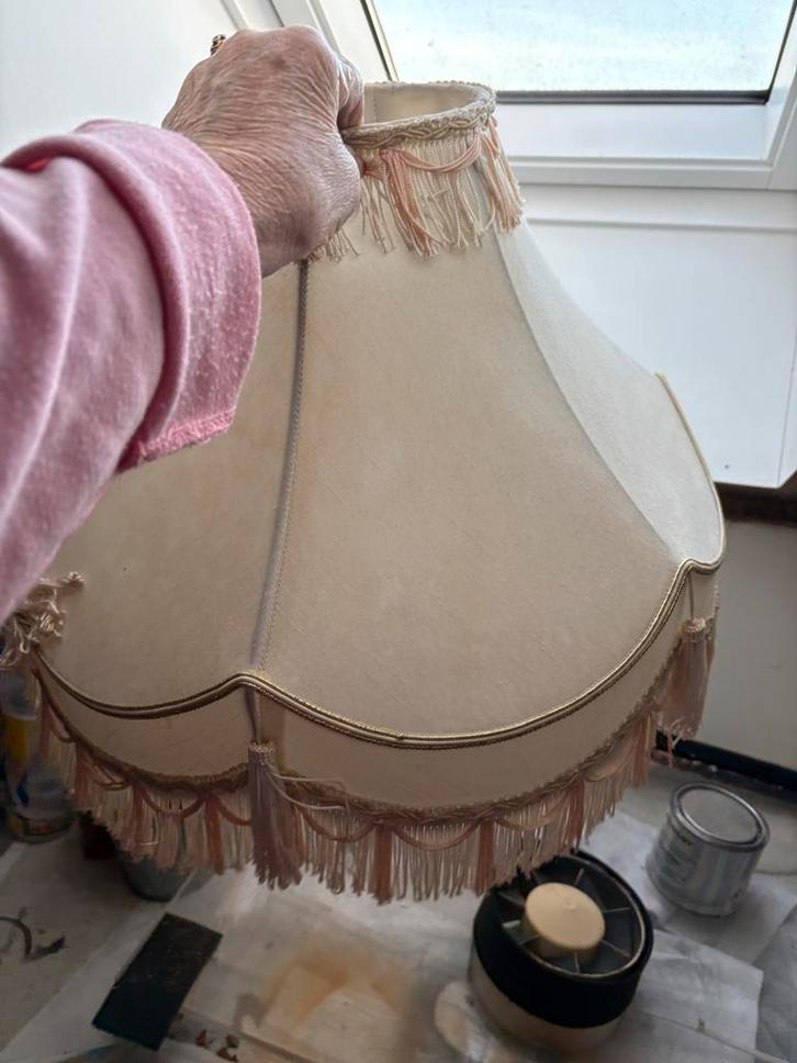 Barok Schemerlamp met Engelenvoet, Huis en Inrichting, Lampen | Tafellampen, Gebruikt, Stof, Ophalen of Verzenden