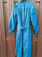 Vintage blauwe lange jas met riem, Blauw, Ophalen of Verzenden, Zo goed als nieuw, Vintage