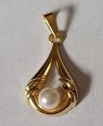 Gouden hanger met parel., Sieraden, Tassen en Uiterlijk, Antieke sieraden, Verzenden, Goud, Hanger, Met edelsteen