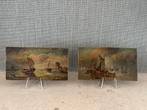 2 mini paneeltjes Bomschuiten, Antiek en Kunst, Ophalen of Verzenden