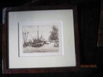 WIERINGA. Mooie zwart-wit Ets v/d Boompjes te R.dam, Antiek en Kunst, Ophalen