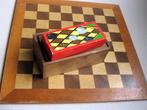 Compleet schaak/damspel met massief houten bord, Hobby en Vrije tijd, Gezelschapsspellen | Bordspellen, Ophalen of Verzenden