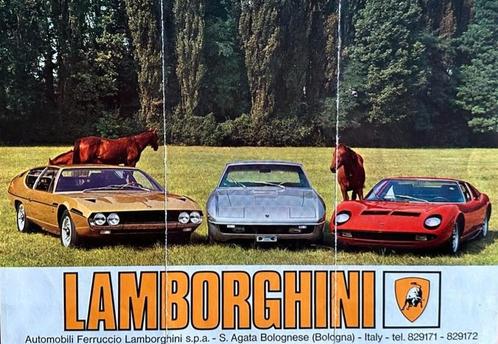 Lamborghini Espada / Islero / Miura brochure-sheet, Boeken, Auto's | Folders en Tijdschriften, Gelezen, Ophalen of Verzenden