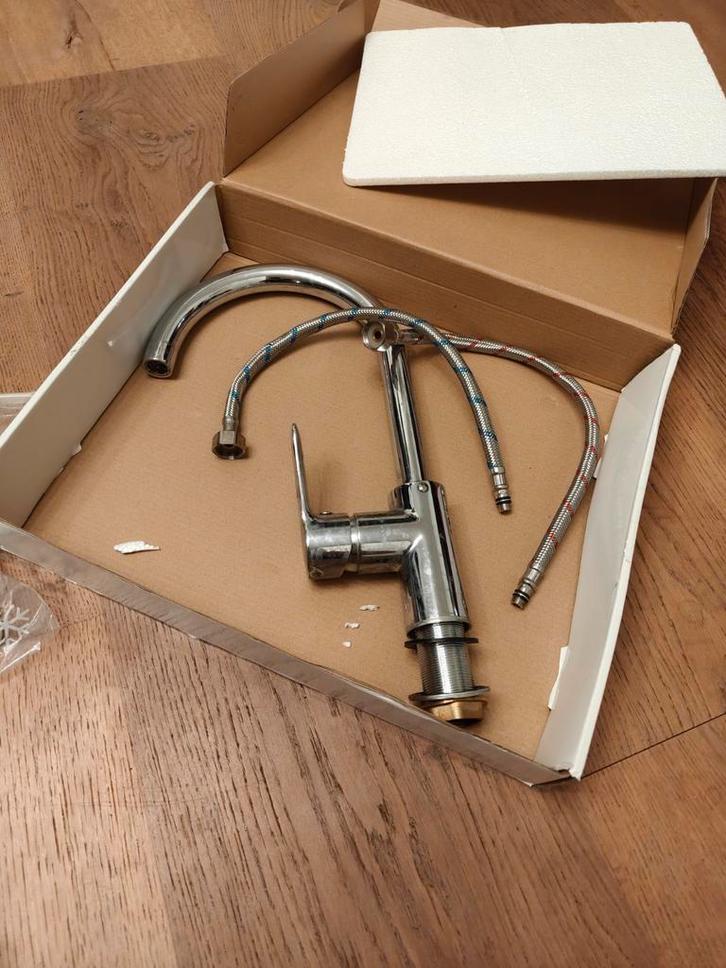 Gebruikte mengkraan kraan, Doe-het-zelf en Verbouw, Sanitair, Gebruikt, Kraan, Chroom, Ophalen of Verzenden