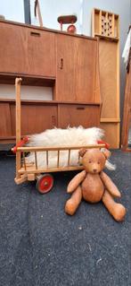 Antiek brocante kinderwagen speelgoed vintage boho hout, Ophalen of Verzenden