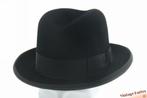 Vintage Gleufhoed Homburg hoed Lembert zwart vilt 57,5, Hoed, Lembert, Ophalen of Verzenden, 57 cm (M, 7⅛ inch) of minder