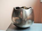 ZGAN - bloempot steen - metallic kleur - H17 cm, Tuin en Terras, Bloempotten, Steen, Rond, Binnen, Ophalen of Verzenden