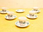 11 delig Staffordshire porseleinen kop en schoteltje 35442