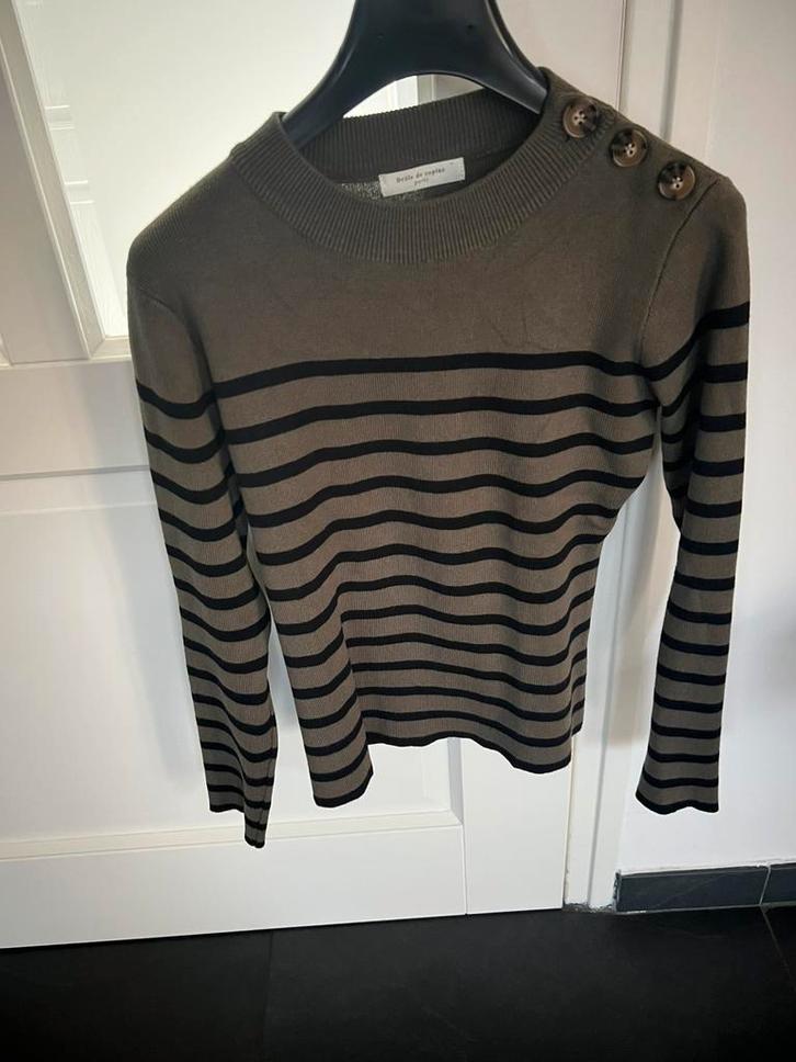 Trui shirt groen met zwarte streep maat S / M dameskleding, Kleding | Dames, Truien en Vesten, Gedragen, Maat 38/40 (M), Groen