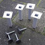 4 metalen verstelbare tafelpoten, Minder dan 50 cm, Minder dan 50 cm, Ophalen of Verzenden, Zo goed als nieuw