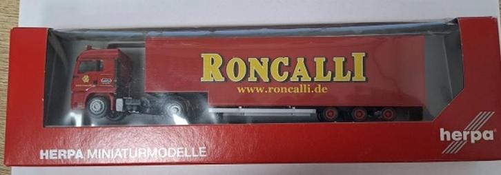 MAN TGA LX Jumbo box semitrailer "Roncalli", Hobby en Vrije tijd, Modelauto's | 1:87, Nieuw, Bus of Vrachtwagen, Herpa, Ophalen of Verzenden