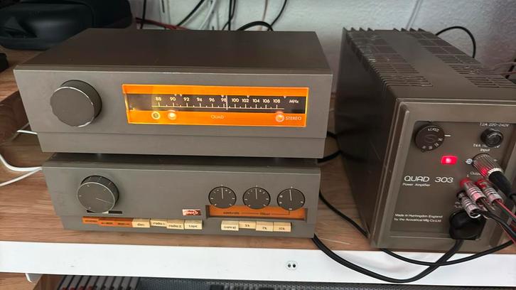 Quad 33 en 303 eindversterker en tuner, Audio, Tv en Foto, Versterkers en Receivers, Gebruikt, Stereo, 60 tot 120 watt, Overige merken