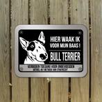 waakbord Bull terrier mat zwart zilver, Nieuw, Ophalen of Verzenden