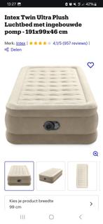 Intex twin luchtbed met ingebouwde pomp. Fiber, Ophalen of Verzenden