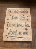 Houten Decoratiebord - Twinkle Twinkle Little Star, Ophalen of Verzenden, Nieuw