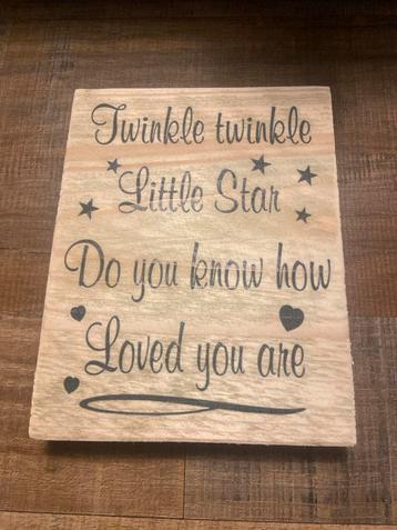 Houten Decoratiebord - Twinkle Twinkle Little Star beschikbaar voor biedingen