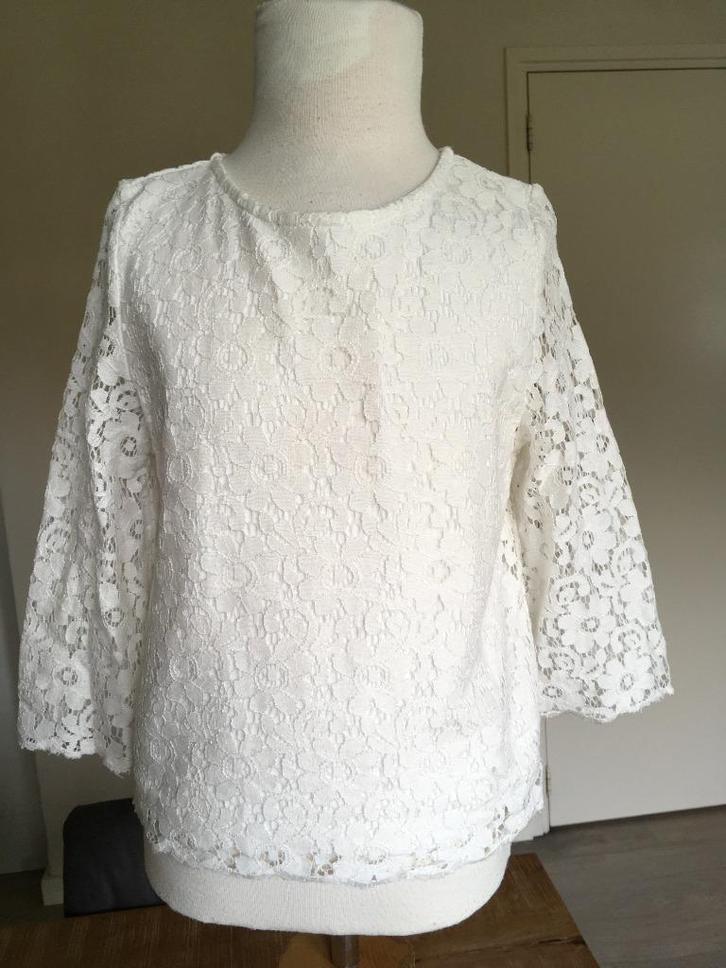 BIZZY prachtig shirt wit nieuwstaat maat 140 3/4 mouwtje D26, Kinderen en Baby's, Kinderkleding | Maat 140, Zo goed als nieuw