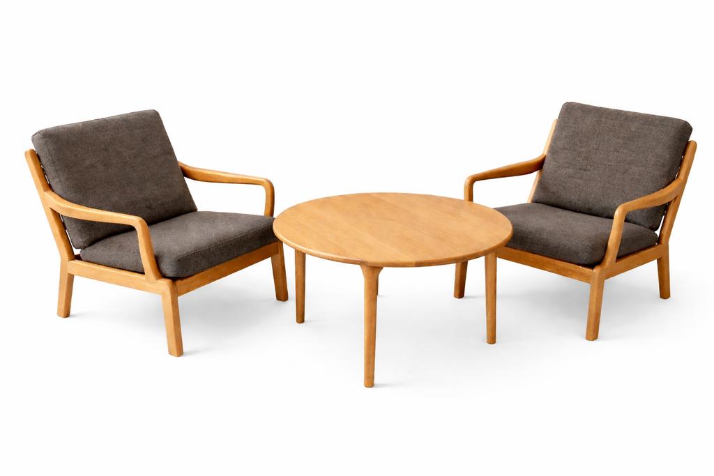 Vintage Deens design fauteuilles en tafel, Ophalen of Verzenden, Gebruikt, Hout