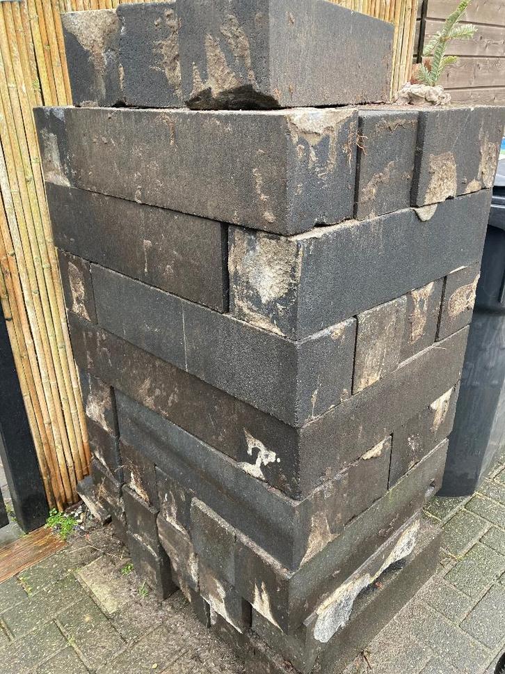 GRATIS Muurblok border tuin 60x15x15 antraciet steen, Tuin en Terras, Bielzen en Borders, Gebruikt, Blok, Overige materialen, Minder dan 25 cm