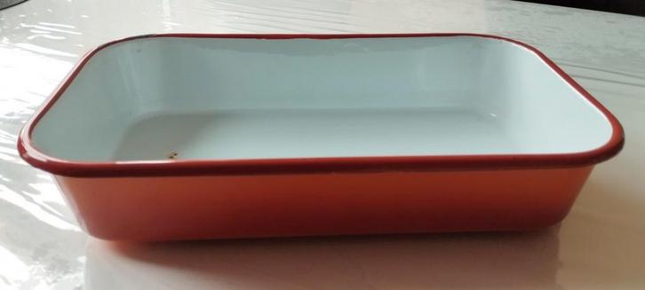 Vintage braadslee met twee handvatten Blue Band, Huis en Inrichting, Keuken | Keukenbenodigdheden, Gebruikt, Ophalen