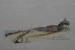 SCHEVENINGEN STRAND DEN HAAG Houtgravure 1881 Gekleurd G56, Verzenden
