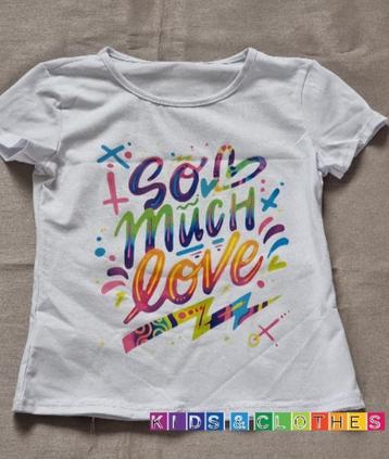 Wit T Shirt met Tekst 158/164 beschikbaar voor biedingen