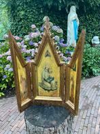 Prachtig antiek houten drieluik ❤️ XL 3 luik altaar, Antiek en Kunst, Antiek | Religie, Ophalen of Verzenden