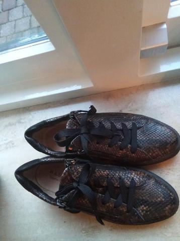 HASSIA VETERSCHOEN, SNEAKERS mt 39,5  wijdte H, zwart /bruin beschikbaar voor biedingen