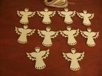 1345-2 - SET 10x HOUT KERST HANGER - ENGEL - Zelf Versieren, Ophalen of Verzenden, Nieuw, Knutselwerk