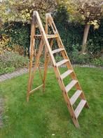 Vintage houten schilders trap, Ophalen, Gebruikt, Trap, Minder dan 2 meter